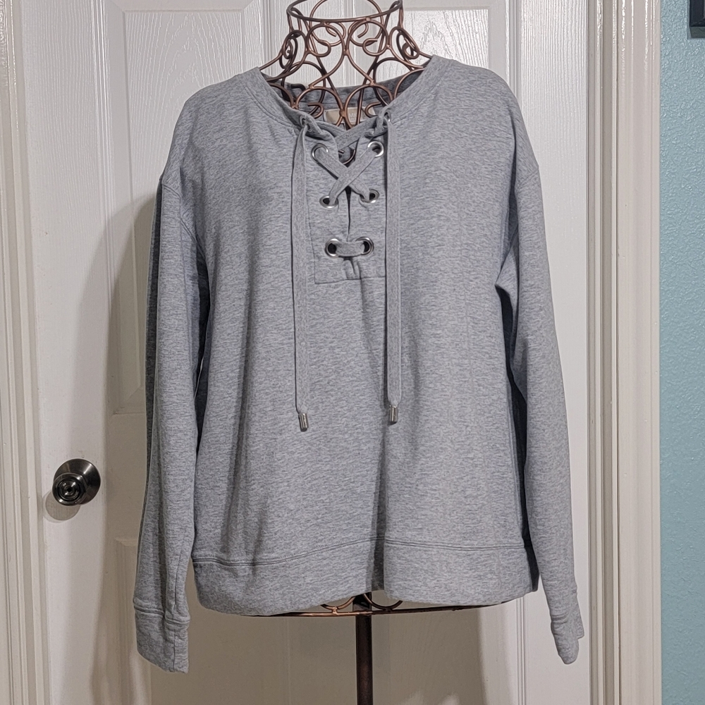 Michael Michael Kors Gray Long Sleeve Top/Sweatshirt Women's Size XL